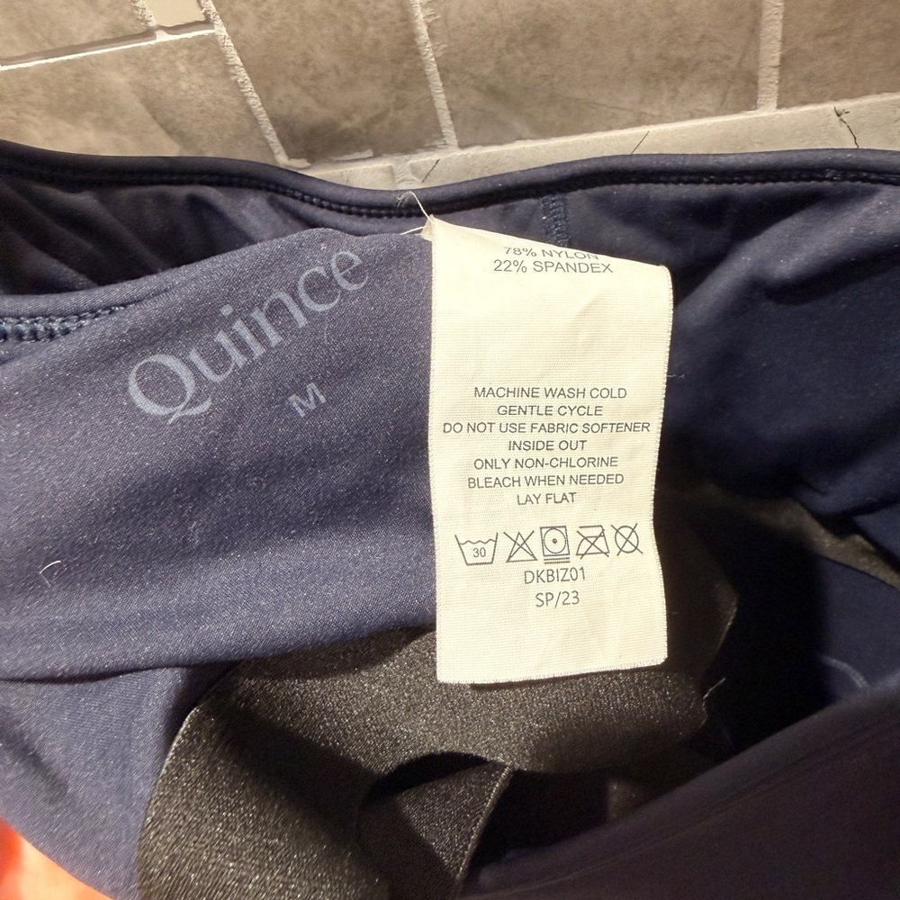 Quince Ultra-Form Kick Flare Jumpsuit Navy Blue - Picture 8 of 10